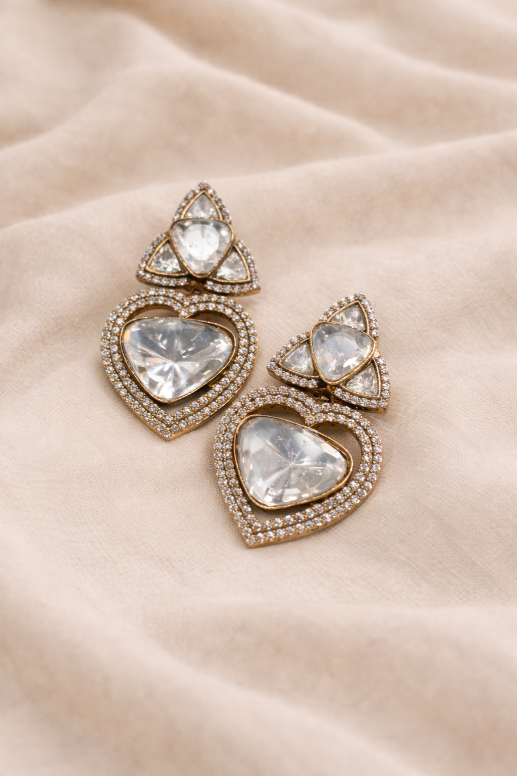 Royal Heart Sparkle ✨ | Statement Luxury Earrings