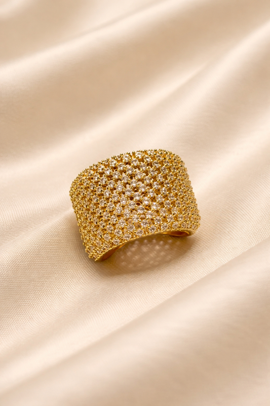Golden Luxe Sparkle Adjustable Ring ✨💛