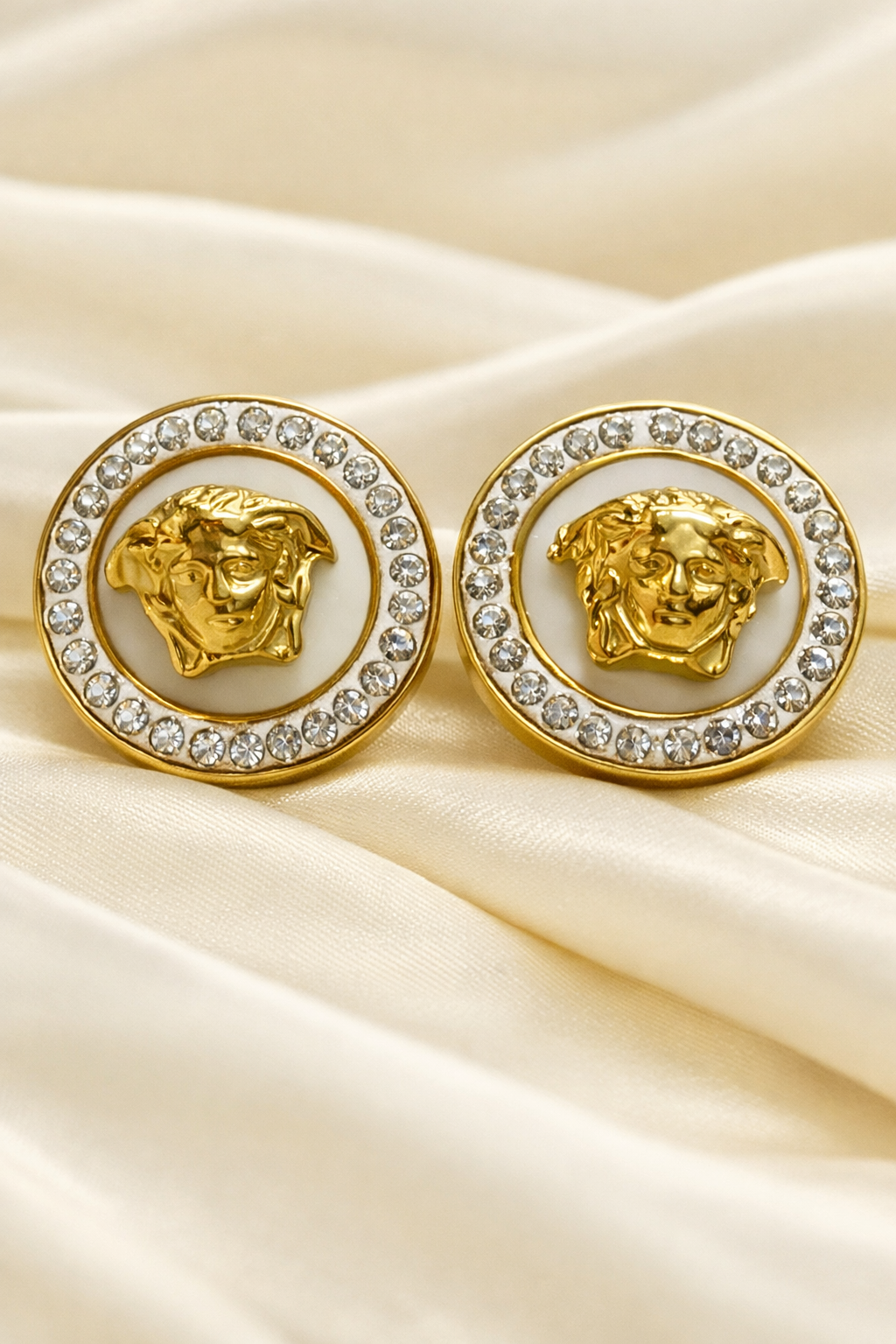 Royal Gold Medusa Stud Earrings – Luxury in Every Detail