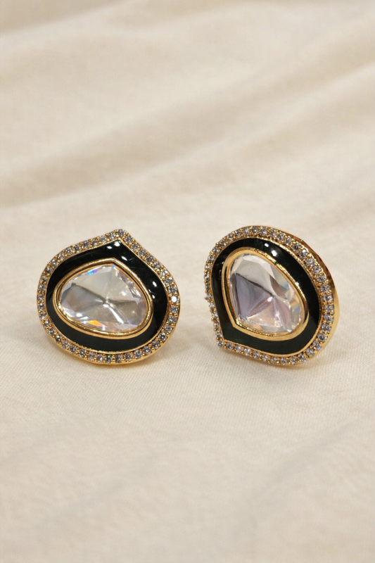 Elegant Teardrop Sparkle ✨ | Timeless Black & Gold Charm