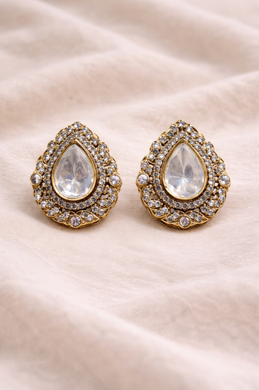 Vintage Teardrop Sparkle ✨ | Royal Gold Elegance